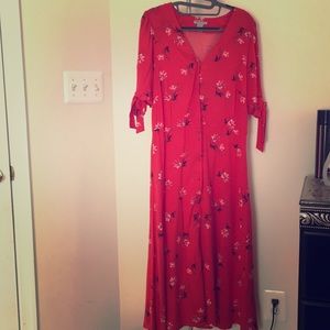 Red dress with flowers